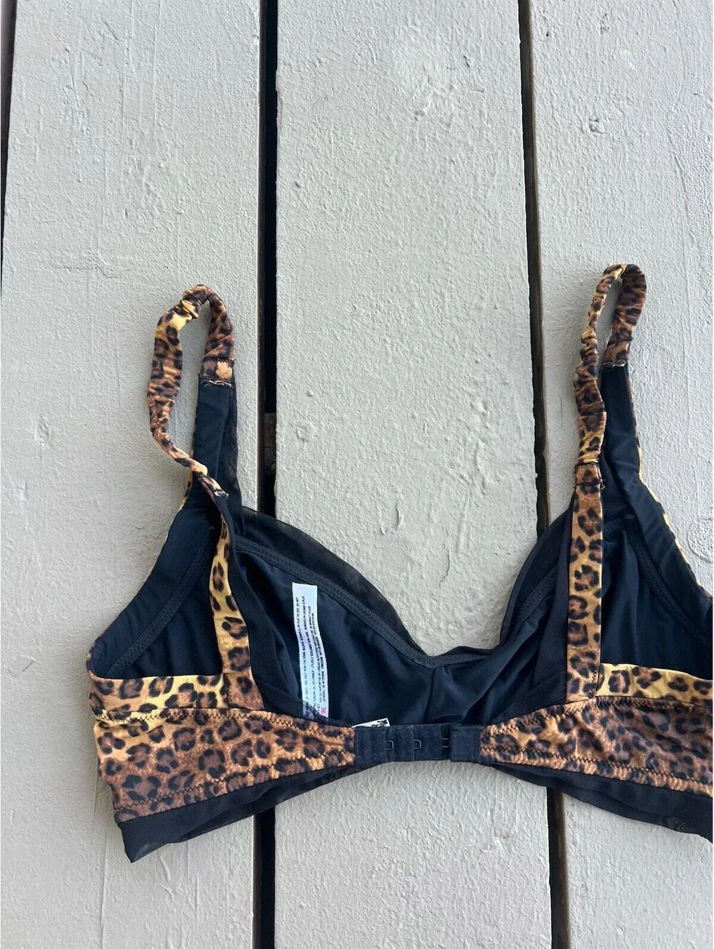 Free People intimately Erin Printed  Leopard Print Bralette, size S